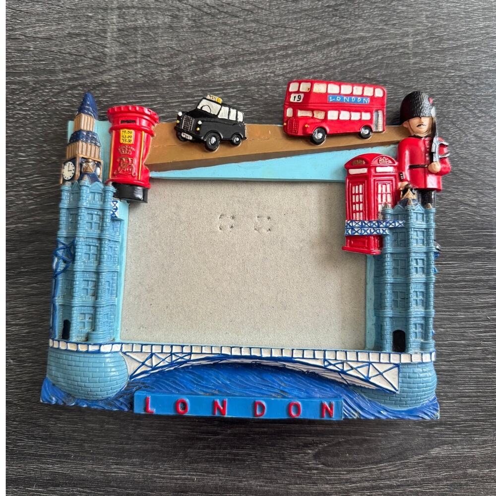 London Resin Photo Frame Landmarks Blue‎ Red Taxi Clock Tower